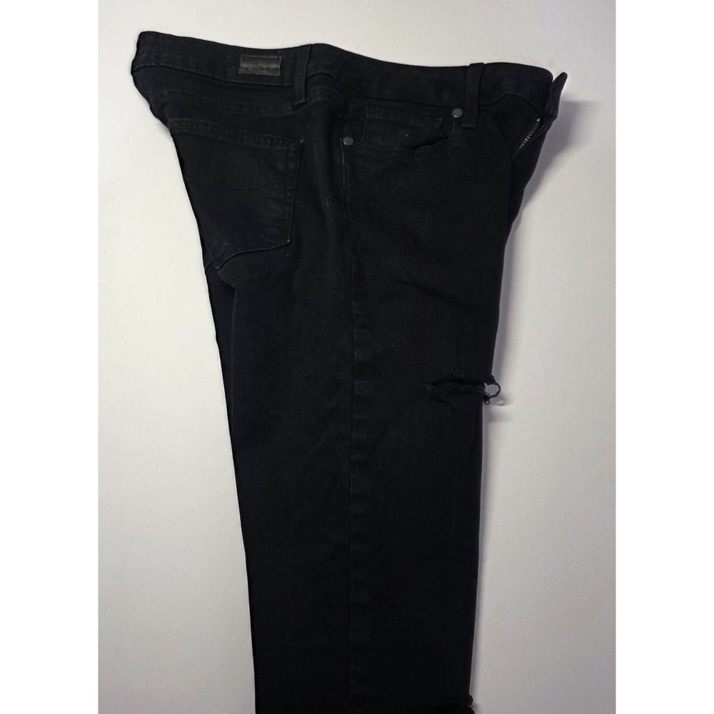 Paige Jeans Womens Size 28 Skyline Skinny Black Distressed Denim Jeans‎ Pants - Picture 5 of 14
